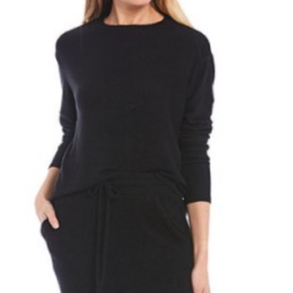 NWT Solid Black Long Sleeve Lounge Top